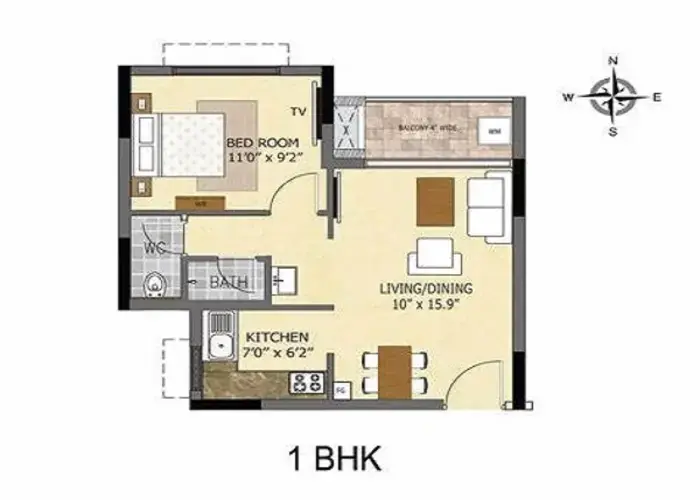 Featured Image of Birla Bannerghatta 1 BHK Floor Plan