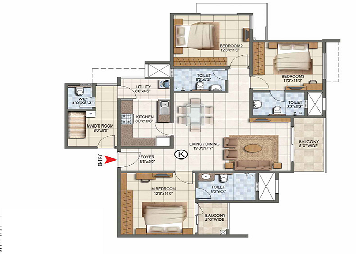 Featured Image of Birla Bannerghatta 3 BHK Floor Plan