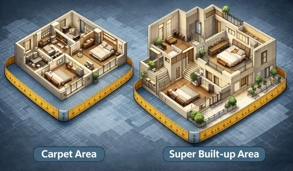 Carpet Area vs Super Built-Up Area Explained 2026